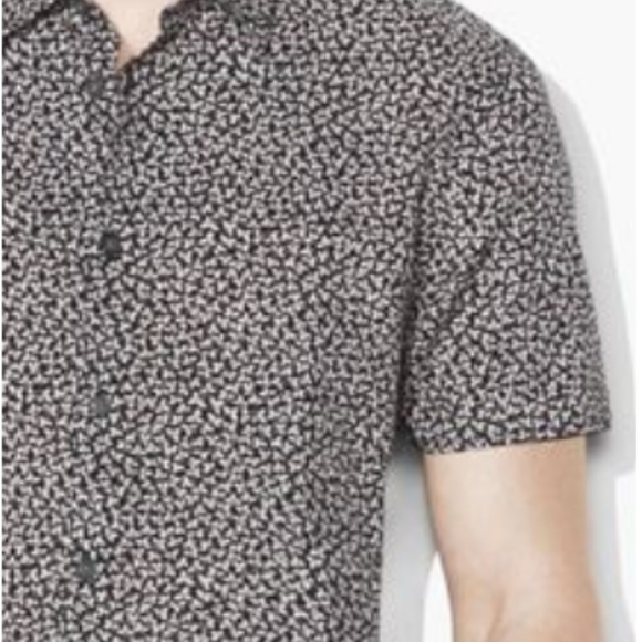 John Varvatos Linen Short Sleeve Button Down Printed Short Sleeve Shirt 09/24 - Picture 1 of 10